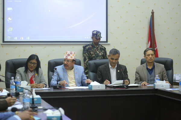 Home Minister Om Prakash Aryal Discusses Upcoming Elections at Election Commission