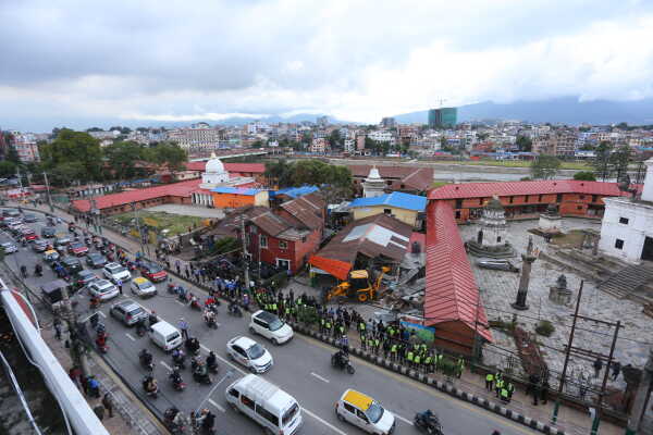 Kathmandu Metropolitan City Demolishes Illegal Structures in Thapathali Heritage Area (1)