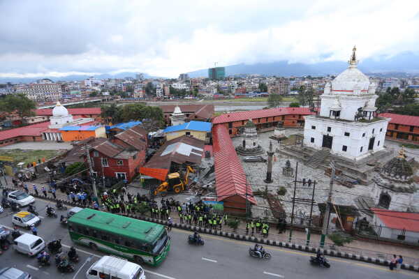 Kathmandu Metropolitan City Demolishes Illegal Structures in Thapathali Heritage Area