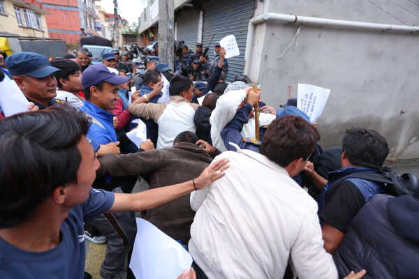 Lockdown at Nepali Congress Party Office