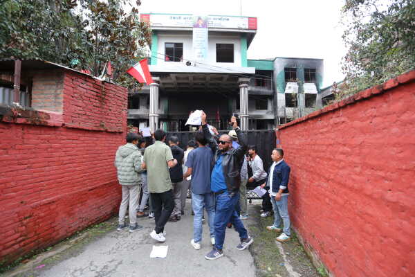 Lockdown at Nepali Congress Party Office