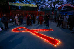 Maiti Nepal Lights Red Ribbon Candle Vigil on Eve of World AIDS Day