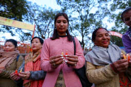 Maiti Nepal Lights Red Ribbon Candle Vigil on Eve of World AIDS Day