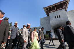 Former President Bidya Devi Bhandari Inspects Fire-Damaged Federal Parliament Building