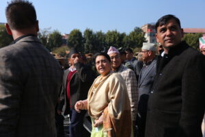 Former President Bidya Devi Bhandari Inspects Fire-Damaged Federal Parliament Building