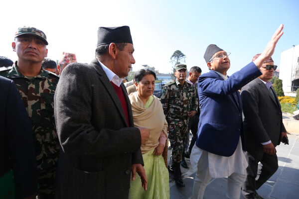 Former President Bidya Devi Bhandari Inspects Fire-Damaged Federal Parliament Building