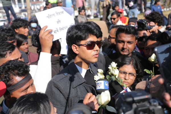 Gen Z Youth Group led by Mirage Dhungana Protests Against the Government in Kathmandu