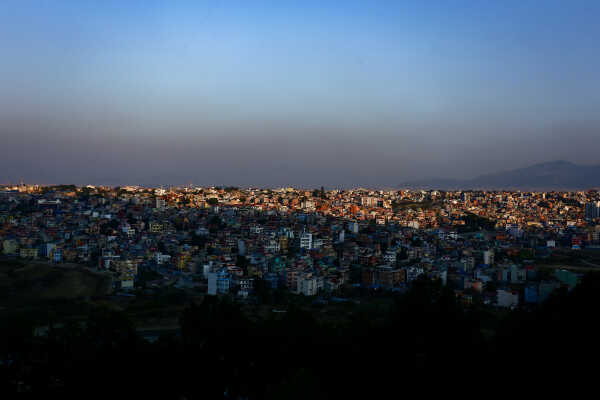 Golden Evening View of Kathmandu Valley