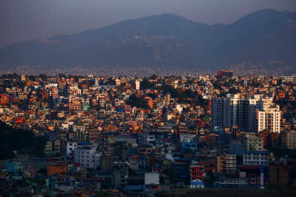Golden Evening View of Kathmandu Valley