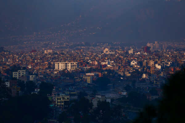 Golden Evening View of Kathmandu Valley