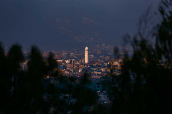Golden Evening View of Kathmandu Valley