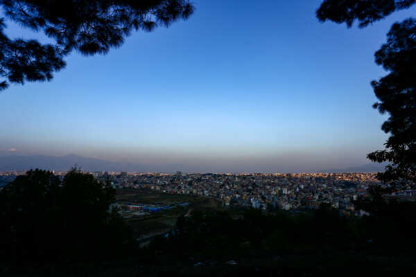 Golden Evening View of Kathmandu Valley