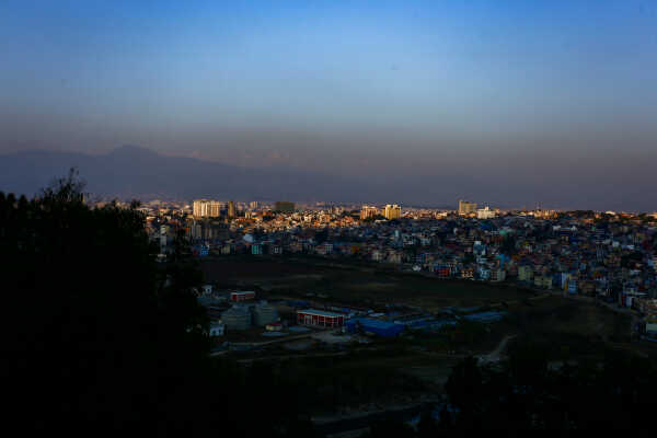 Golden Evening View of Kathmandu Valley