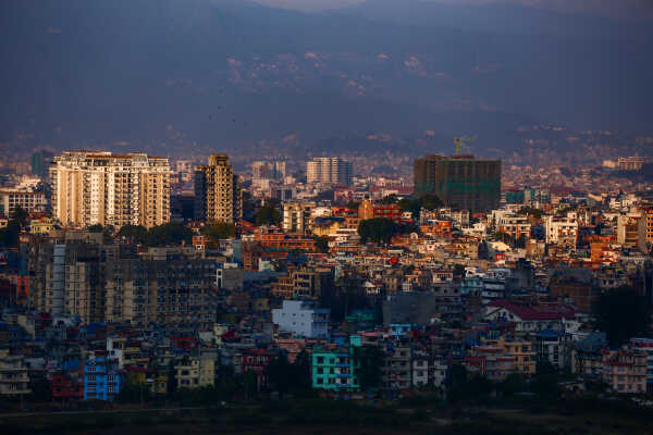 Golden Evening View of Kathmandu Valley