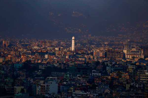 Golden Evening View of Kathmandu Valley