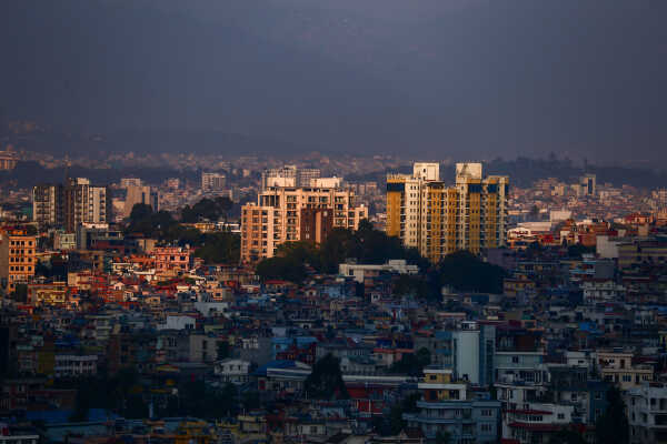 Golden Evening View of Kathmandu Valley