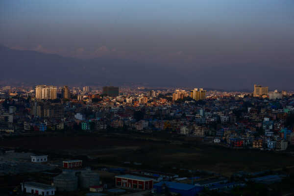 Golden Evening View of Kathmandu Valley