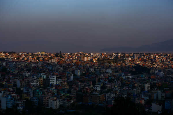 Golden Evening View of Kathmandu Valley