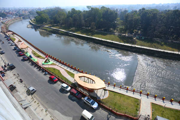 New Park Under Construction Along Bagmati River in Kathmandu