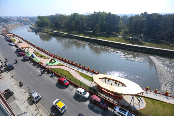 New Park Under Construction Along Bagmati River in Kathmandu