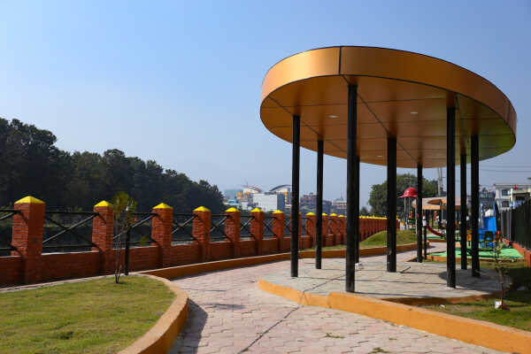 New Park Under Construction Along Bagmati River in Kathmandu
