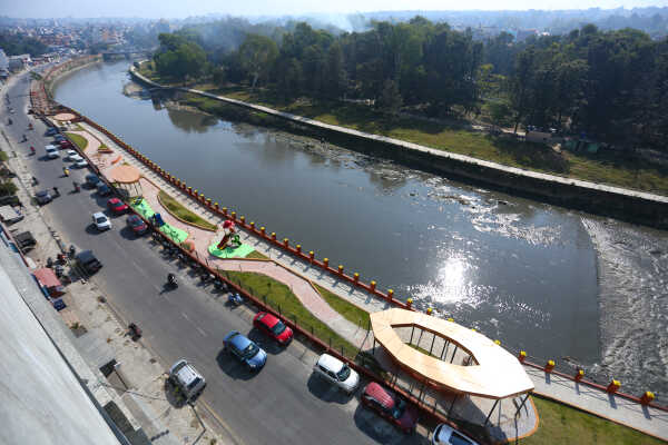 New Park Under Construction Along Bagmati River in Kathmandu