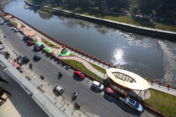 New Park Under Construction Along Bagmati River in Kathmandu