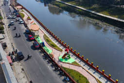 New Park Under Construction Along Bagmati River in Kathmandu