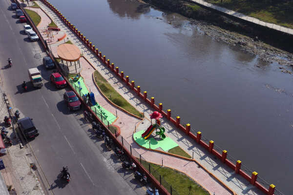 New Park Under Construction Along Bagmati River in Kathmandu