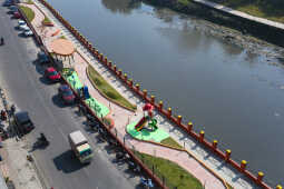 New Park Under Construction Along Bagmati River in Kathmandu