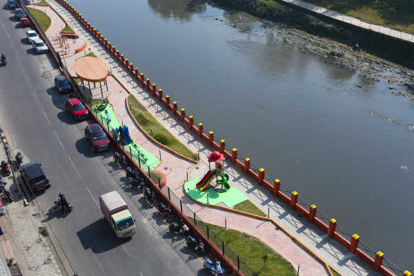 New Park Under Construction Along Bagmati River in Kathmandu