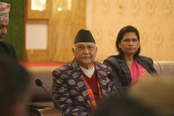 UML Chair KP Sharma Oli Holds Interaction Program with Editors in Koteshwor