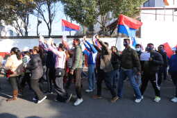CPN-UML Youth Association Protests Against Cases on Ravi Lamichhane and U.S. Intervention in Venezuela