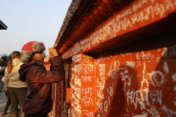 Devotees Mark Shree Panchami with Saraswati Worship and Akshararambha at Swayambhu