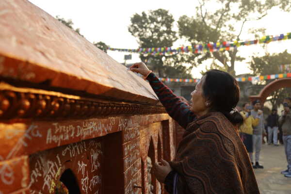Devotees Mark Shree Panchami with Saraswati Worship and Akshararambha at Swayambhu