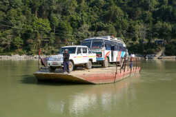 Ferry Service Used at Satighat Due to Lack of Permanent Bridge Over Arun River