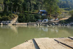 Ferry Service Used at Satighat Due to Lack of Permanent Bridge Over Arun River