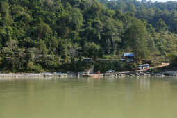 Ferry Service Used at Satighat Due to Lack of Permanent Bridge Over Arun River