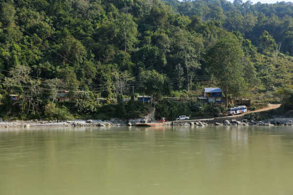 Ferry Service Used at Satighat Due to Lack of Permanent Bridge Over Arun River