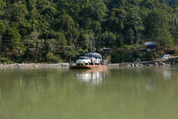 Ferry Service Used at Satighat Due to Lack of Permanent Bridge Over Arun River