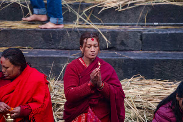 Madhav Narayan Vrat Devotees Take Holy Bath in Bagmati River at Pashupatinath