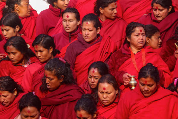 Madhav Narayan Vrat Devotees Take Holy Bath in Bagmati River at Pashupatinath