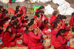 Madhav Narayan Vrat Devotees Take Holy Bath in Bagmati River at Pashupatinath