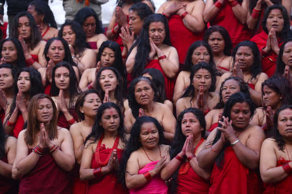 Madhav Narayan Vrat Devotees Take Holy Bath in Bagmati River at Pashupatinath
