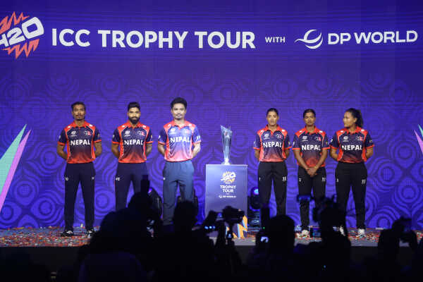 Nepal National Cricket Team Unveils New Jersey and ICC T20 World Cup Trophy