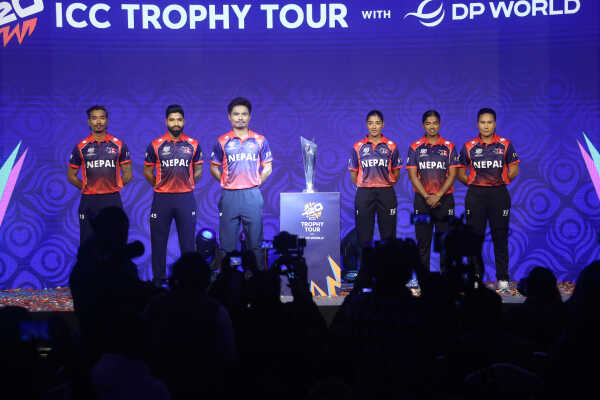 Nepal National Cricket Team Unveils New Jersey and ICC T20 World Cup Trophy