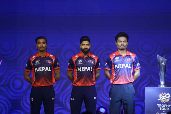 Nepal National Cricket Team Unveils New Jersey and ICC T20 World Cup Trophy