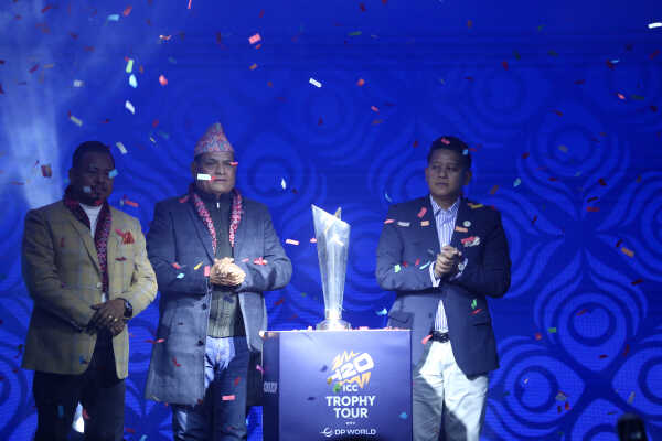 Nepal National Cricket Team Unveils New Jersey and ICC T20 World Cup Trophy