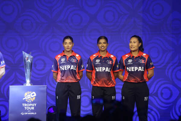Nepal National Cricket Team Unveils New Jersey and ICC T20 World Cup Trophy