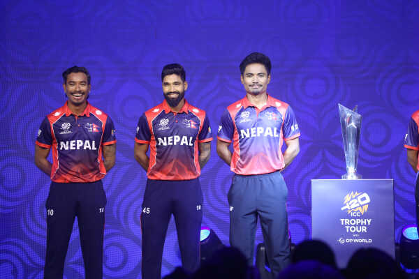 Nepal National Cricket Team Unveils New Jersey and ICC T20 World Cup Trophy